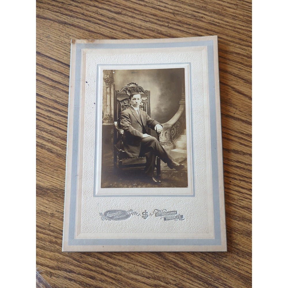 Antique Cabinet Card Man Gentleman Photo Victorian Portrait Brooklyn NY